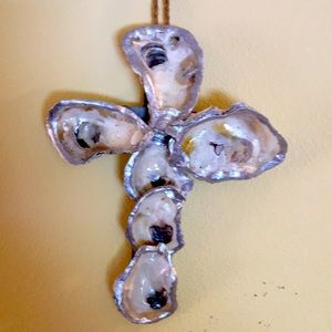 Oyster cross handmade.